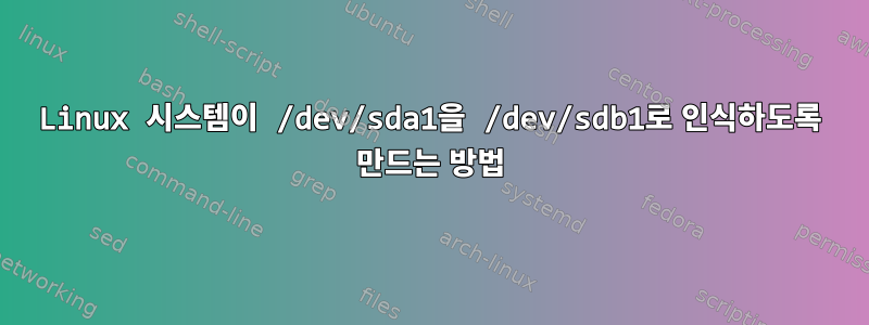 Linux 시스템이 /dev/sda1을 /dev/sdb1로 인식하도록 만드는 방법