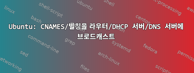 Ubuntu: CNAMES/별칭을 라우터/DHCP 서버/DNS 서버에 브로드캐스트