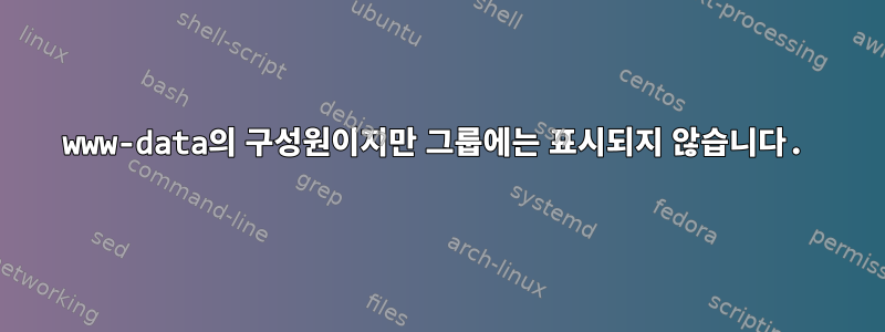 www-data의 구성원이지만 그룹에는 표시되지 않습니다.