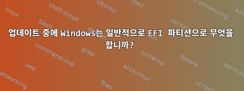 업데이트 중에 Windows는 일반적으로 EFI 파티션으로 무엇을 합니까?