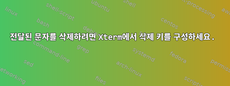 전달된 문자를 삭제하려면 Xterm에서 삭제 키를 구성하세요.