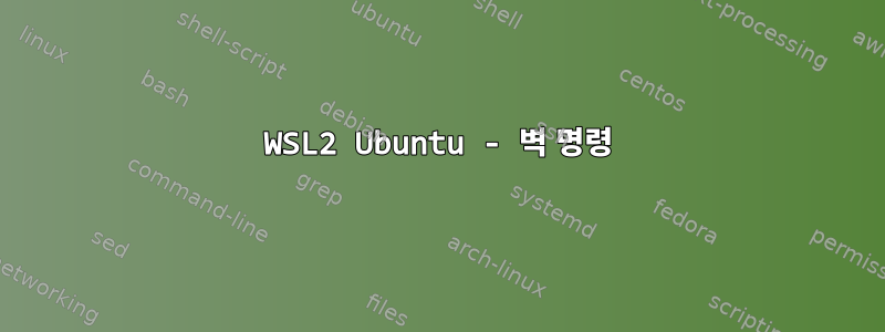 WSL2 Ubuntu - 벽 명령