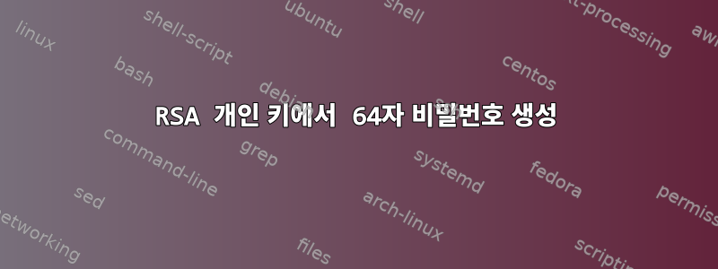 RSA 개인 키에서 64자 비밀번호 생성