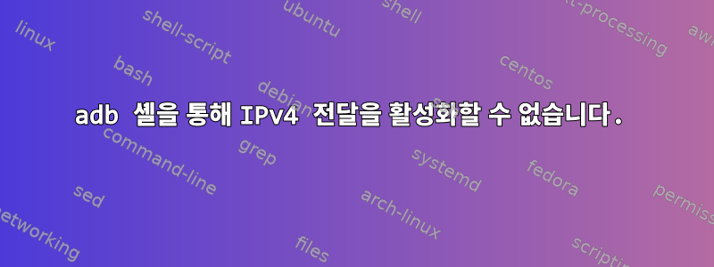 adb 셸을 통해 IPv4 전달을 활성화할 수 없습니다.