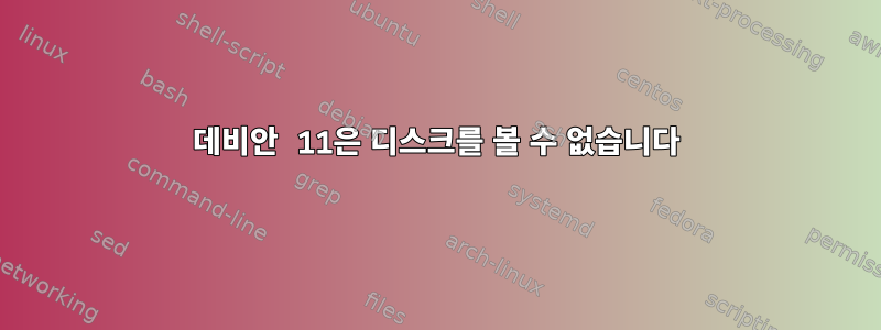 데비안 11은 디스크를 볼 수 없습니다