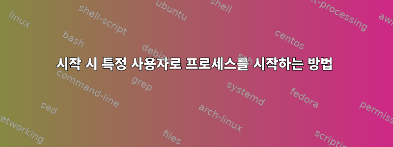 시작 시 특정 사용자로 프로세스를 시작하는 방법