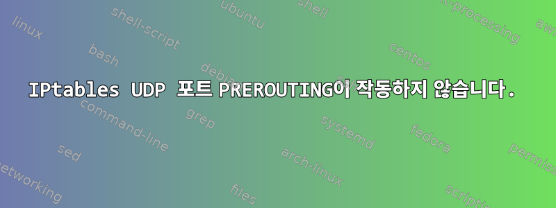 IPtables UDP 포트 PREROUTING이 작동하지 않습니다.