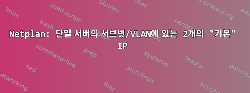 Netplan: 단일 서버의 서브넷/VLAN에 있는 2개의 "기본" IP