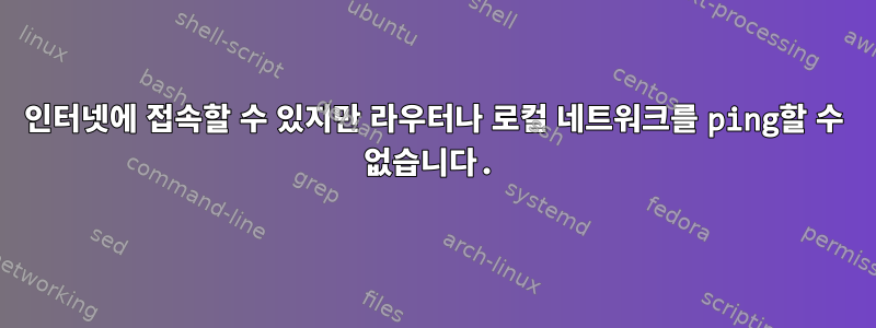 인터넷에 접속할 수 있지만 라우터나 로컬 네트워크를 ping할 수 없습니다.