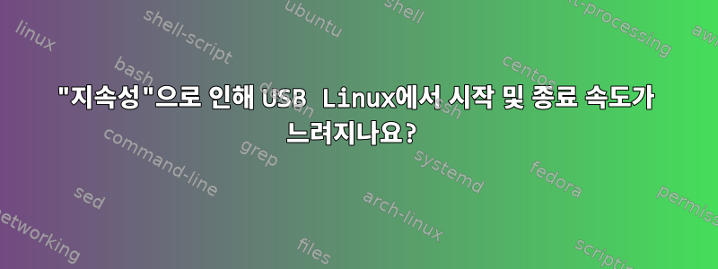 "지속성"으로 인해 USB Linux에서 시작 및 종료 속도가 느려지나요?