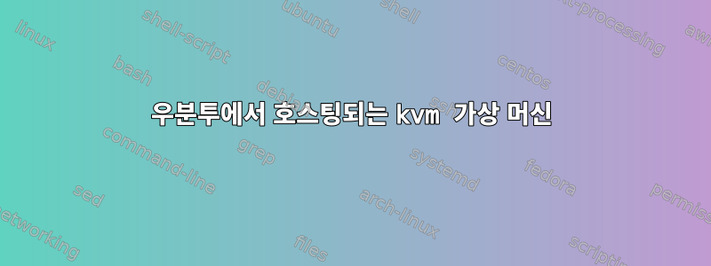 우분투에서 호스팅되는 kvm 가상 머신