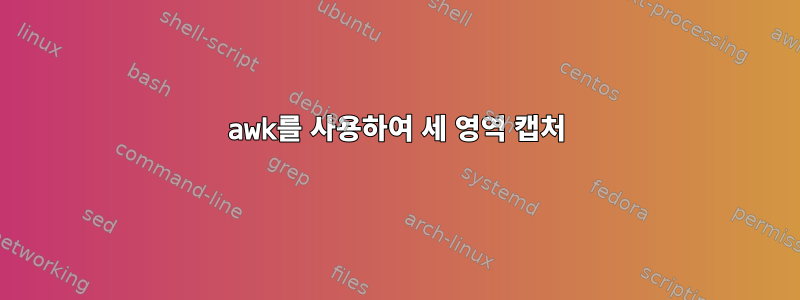 awk를 사용하여 세 영역 캡처