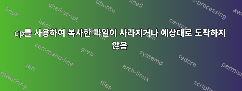 cp를 사용하여 복사한 파일이 사라지거나 예상대로 도착하지 않음