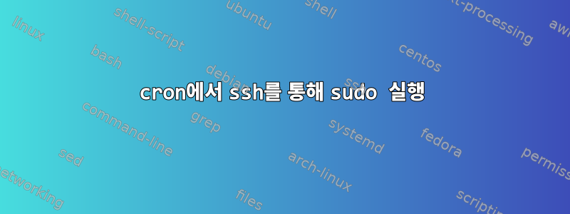 cron에서 ssh를 통해 sudo 실행