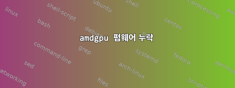 amdgpu 펌웨어 누락