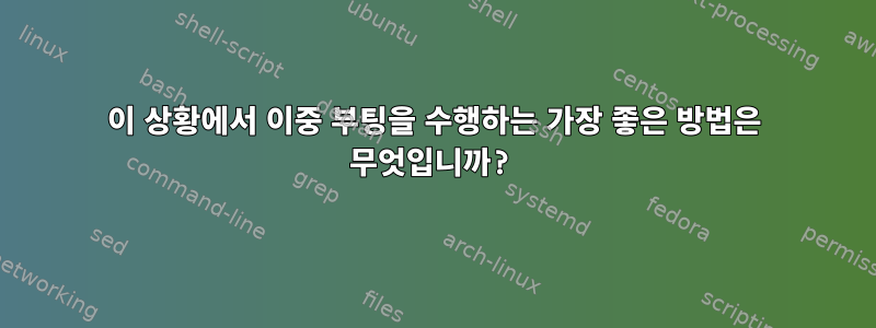 이 상황에서 이중 부팅을 수행하는 가장 좋은 방법은 무엇입니까?