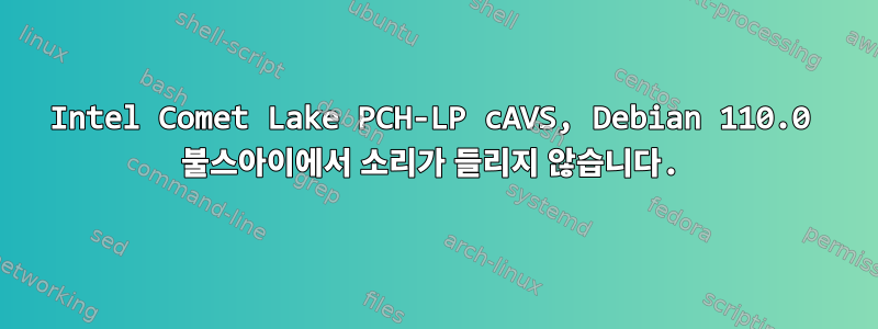 Intel Comet Lake PCH-LP cAVS, Debian 110.0 불스아이에서 소리가 들리지 않습니다.