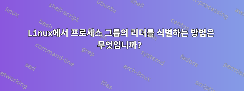 Linux에서 프로세스 그룹의 리더를 식별하는 방법은 무엇입니까?