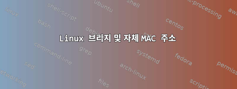 Linux 브리지 및 자체 MAC 주소