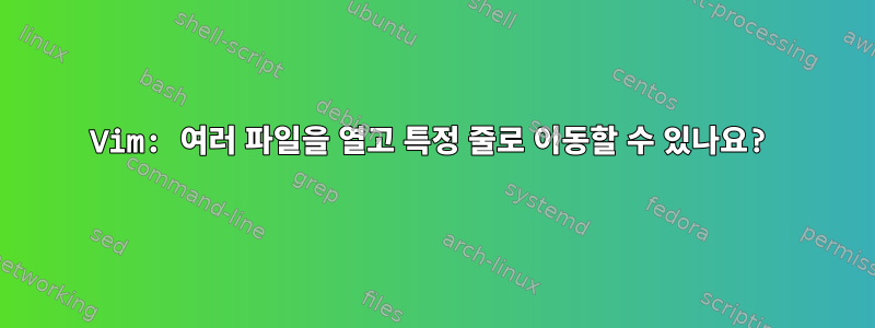 Vim: 여러 파일을 열고 특정 줄로 이동할 수 있나요?