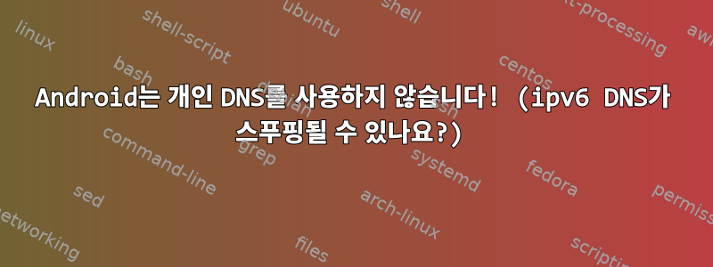 Android는 개인 DNS를 사용하지 않습니다! (ipv6 DNS가 스푸핑될 수 있나요?)