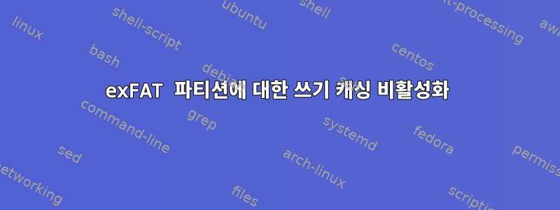 exFAT 파티션에 대한 쓰기 캐싱 비활성화