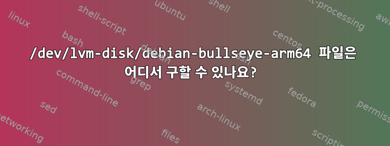 /dev/lvm-disk/debian-bullseye-arm64 파일은 어디서 구할 수 있나요?