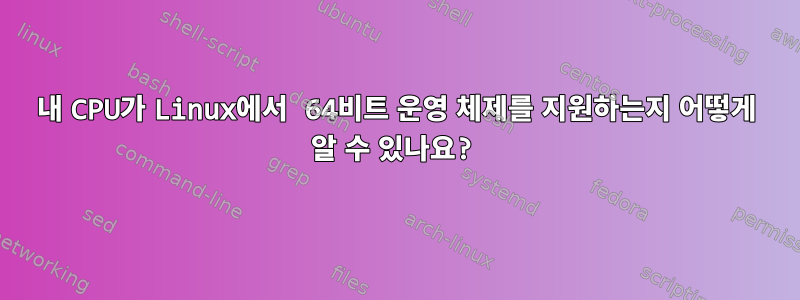 내 CPU가 Linux에서 64비트 운영 체제를 지원하는지 어떻게 알 수 있나요?