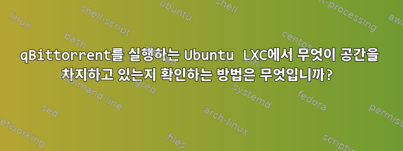 qBittorrent를 실행하는 Ubuntu LXC에서 무엇이 공간을 차지하고 있는지 확인하는 방법은 무엇입니까?