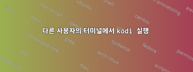 다른 사용자의 터미널에서 kodi 실행