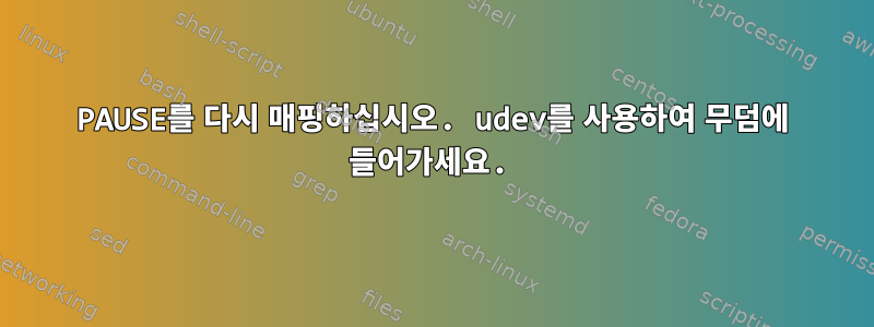 PAUSE를 다시 매핑하십시오. udev를 사용하여 무덤에 들어가세요.