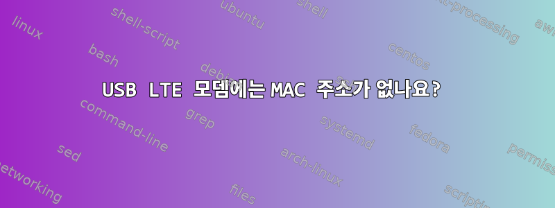 USB LTE 모뎀에는 MAC 주소가 없나요?