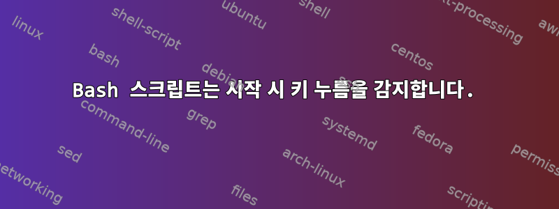 Bash 스크립트는 시작 시 키 누름을 감지합니다.