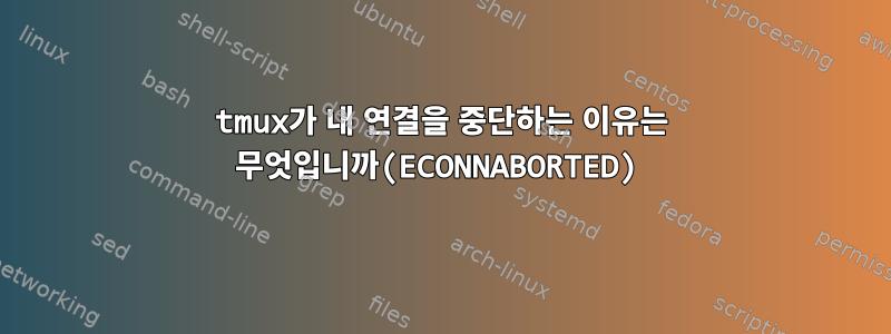 tmux가 내 연결을 중단하는 이유는 무엇입니까(ECONNABORTED)