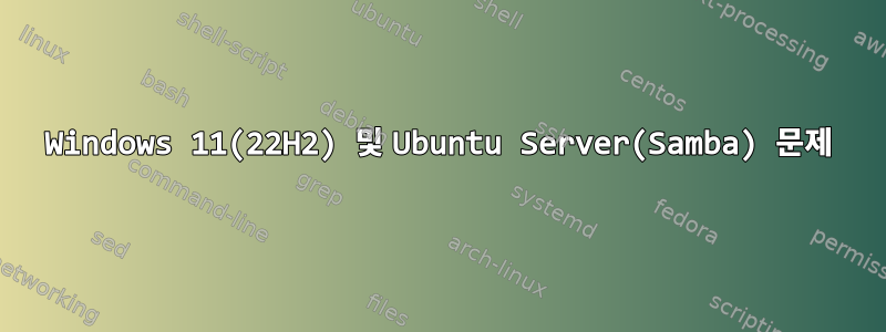 Windows 11(22H2) 및 Ubuntu Server(Samba) 문제