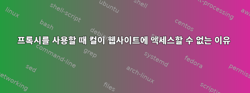 프록시를 사용할 때 컬이 웹사이트에 액세스할 수 없는 이유