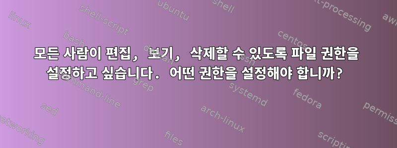 모든 사람이 편집, 보기, 삭제할 수 있도록 파일 권한을 설정하고 싶습니다. 어떤 권한을 설정해야 합니까?