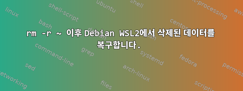 rm -r ~ 이후 Debian WSL2에서 삭제된 데이터를 복구합니다.