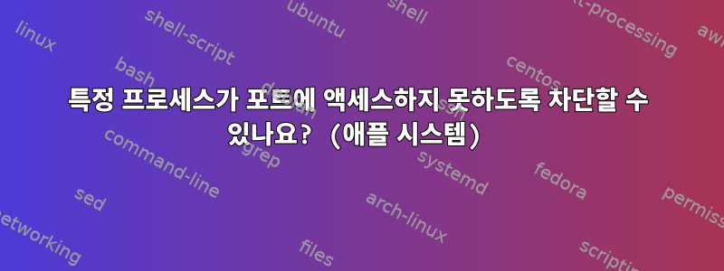 특정 프로세스가 포트에 액세스하지 못하도록 차단할 수 있나요? (애플 시스템)