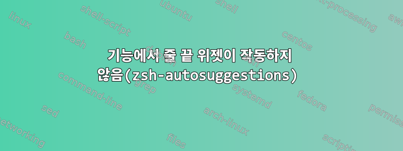 기능에서 줄 끝 위젯이 작동하지 않음(zsh-autosuggestions)