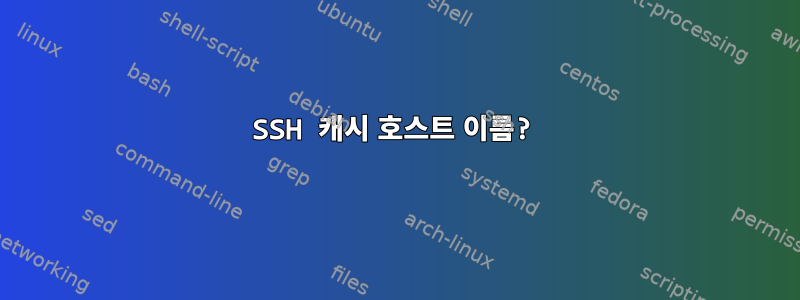 SSH 캐시 호스트 이름?