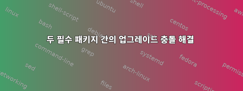 두 필수 패키지 간의 업그레이드 충돌 해결