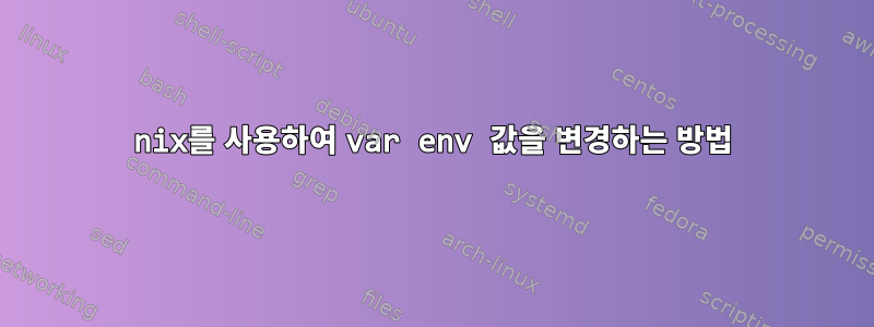 nix를 사용하여 var env 값을 변경하는 방법