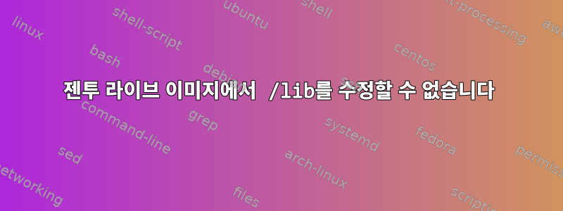 젠투 라이브 이미지에서 /lib를 수정할 수 없습니다