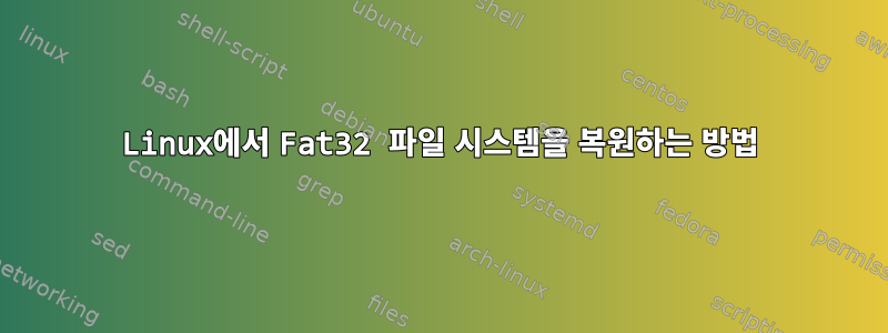 Linux에서 Fat32 파일 시스템을 복원하는 방법