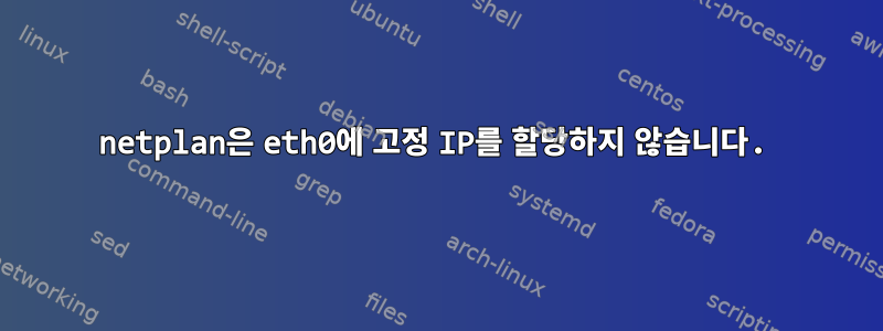 netplan은 eth0에 고정 IP를 할당하지 않습니다.