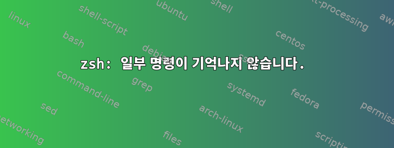 zsh: 일부 명령이 기억나지 않습니다.