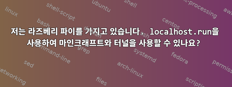 저는 라즈베리 파이를 가지고 있습니다. localhost.run을 사용하여 마인크래프트와 터널을 사용할 수 있나요?