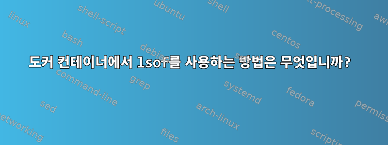 도커 컨테이너에서 lsof를 사용하는 방법은 무엇입니까?