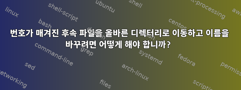 번호가 매겨진 후속 파일을 올바른 디렉터리로 이동하고 이름을 바꾸려면 어떻게 해야 합니까?